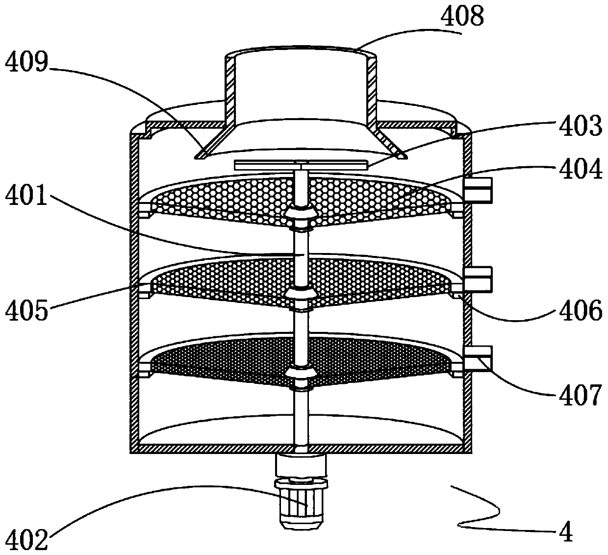 Multistage automatic particle classifying equipment for amorphous refractory