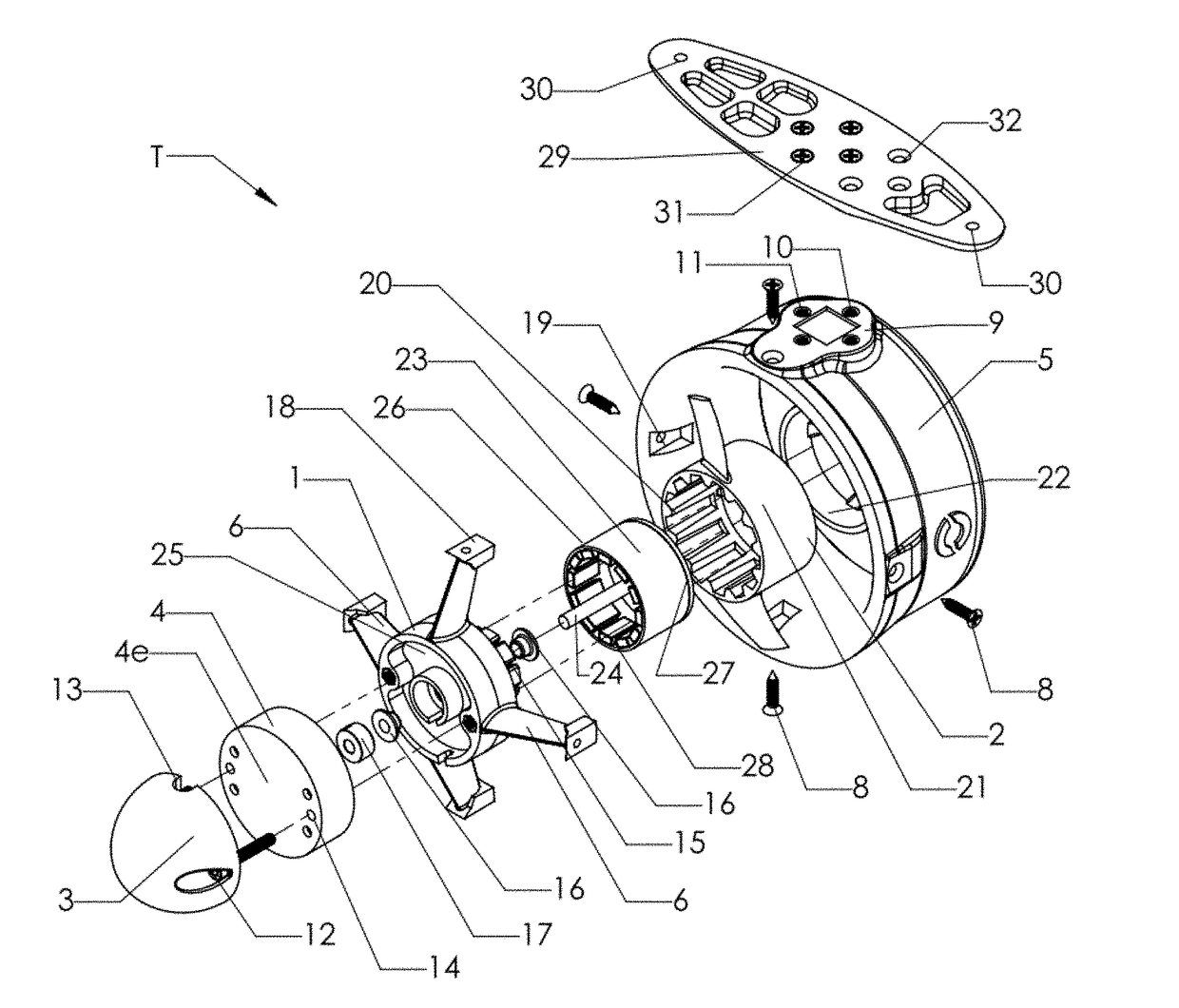 Submersible electric thruster