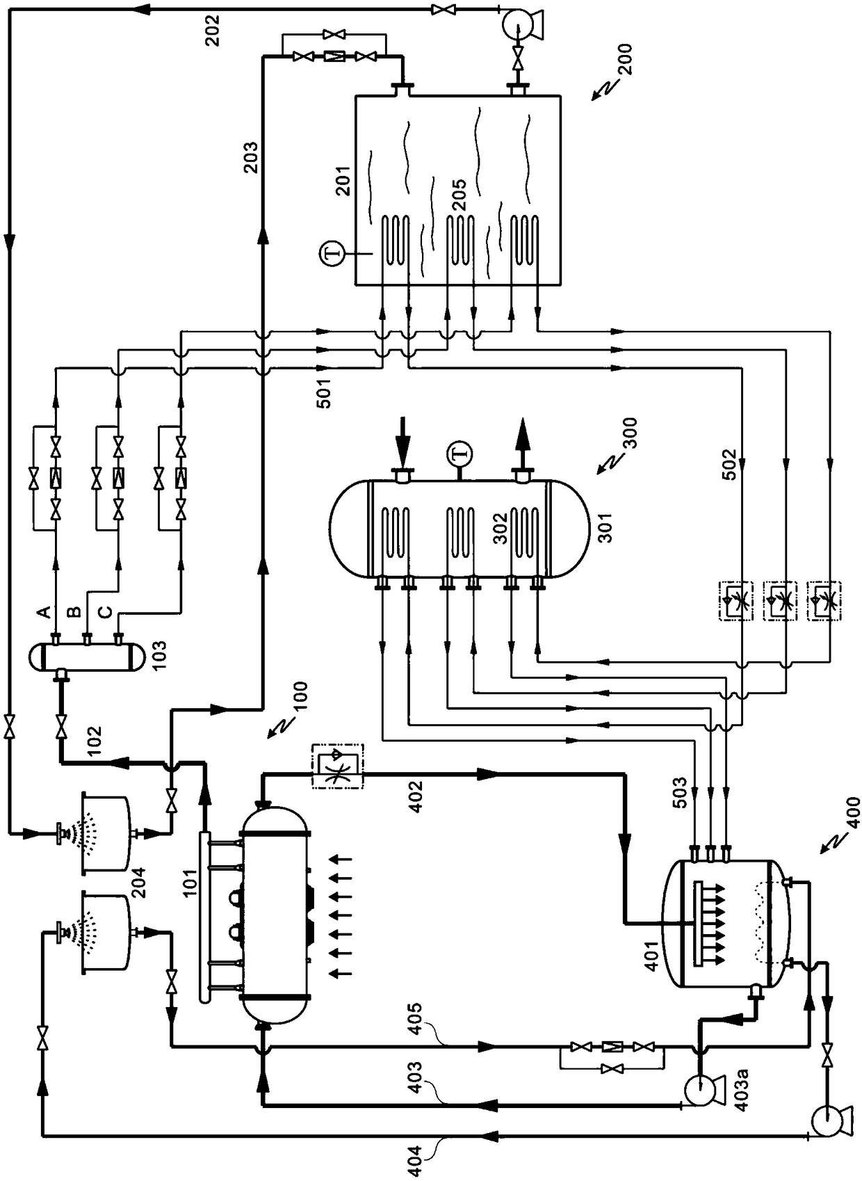 Method for preparing natural tocopherol succinate and refrigeration system thereof