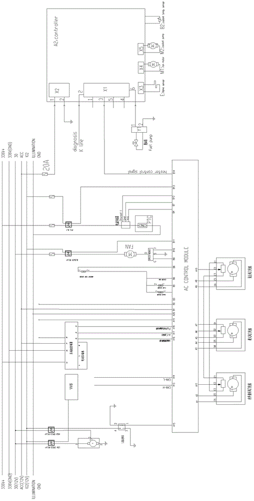 Air conditioning control panel system of electrombile and control method thereof