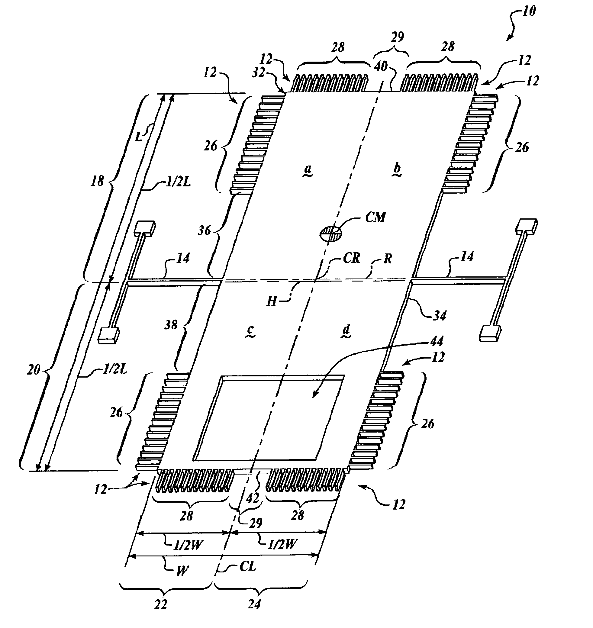 MEMS teeter-totter accelerometer having reduced non-linearty