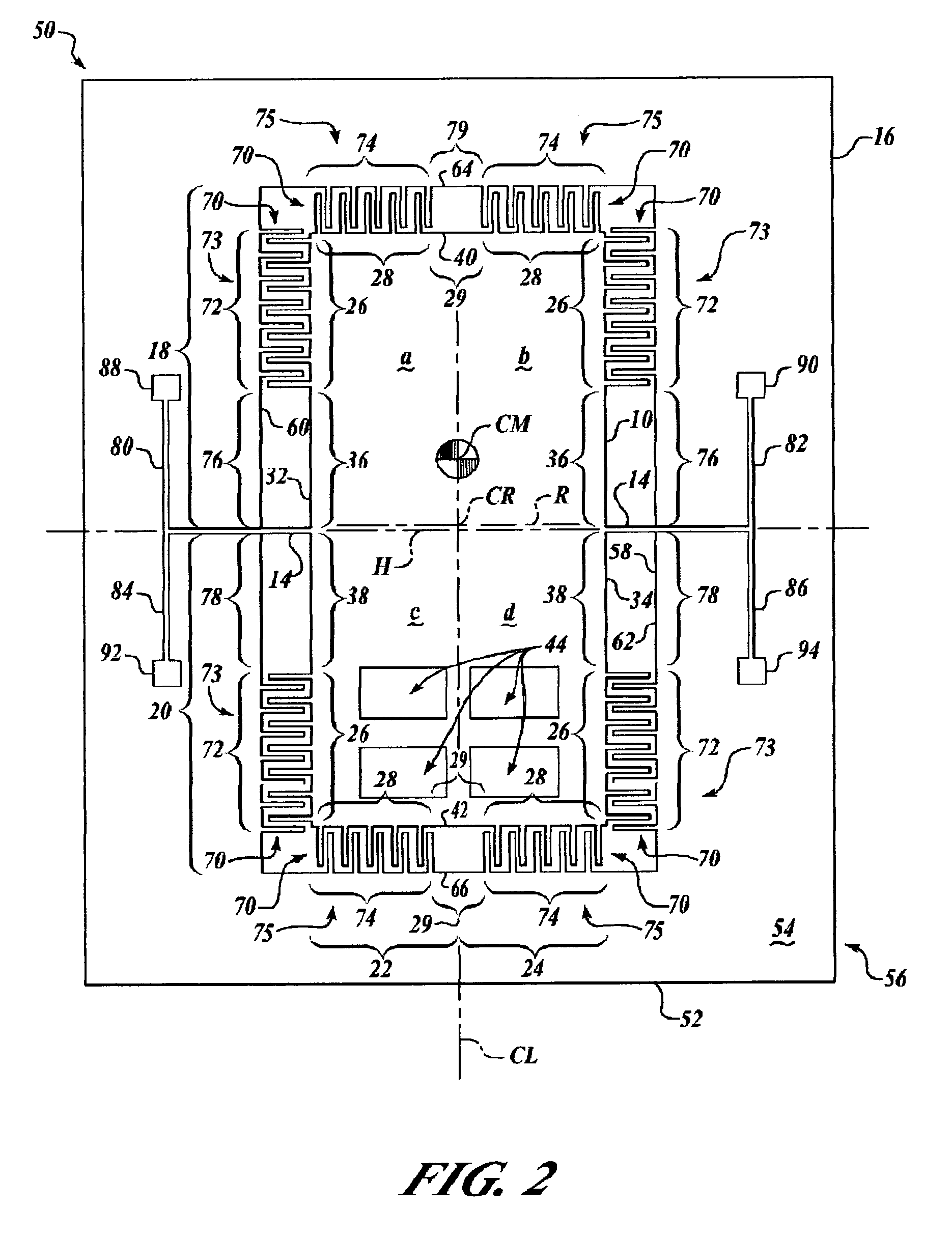 MEMS teeter-totter accelerometer having reduced non-linearty