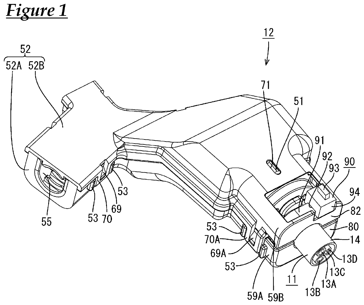 Holding structure for cable