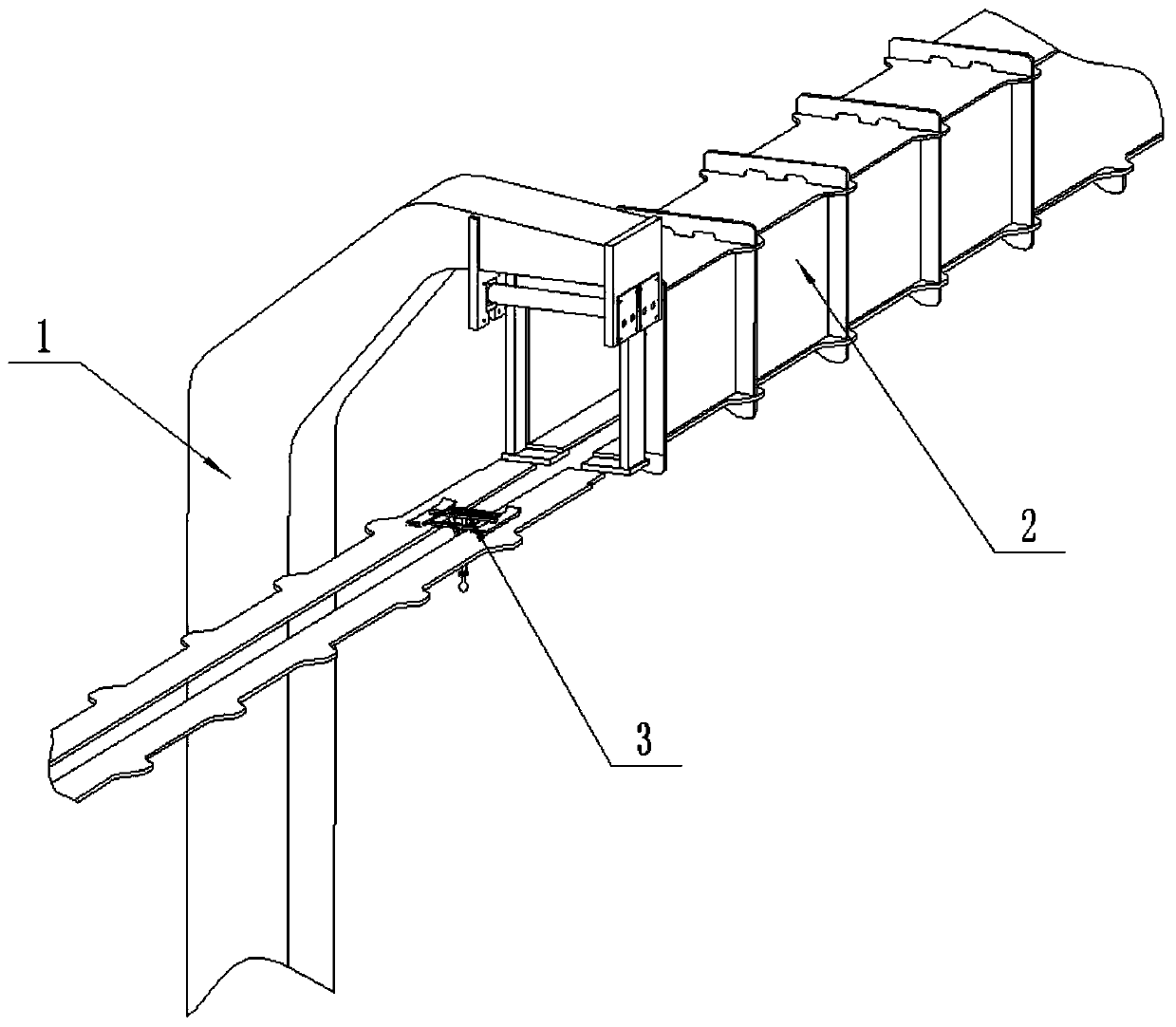 Suspension type air railway measurement device