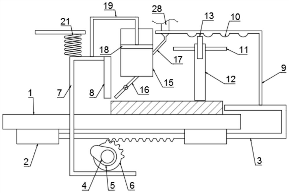 A continuous cutting and processing production device for ceramic tiles