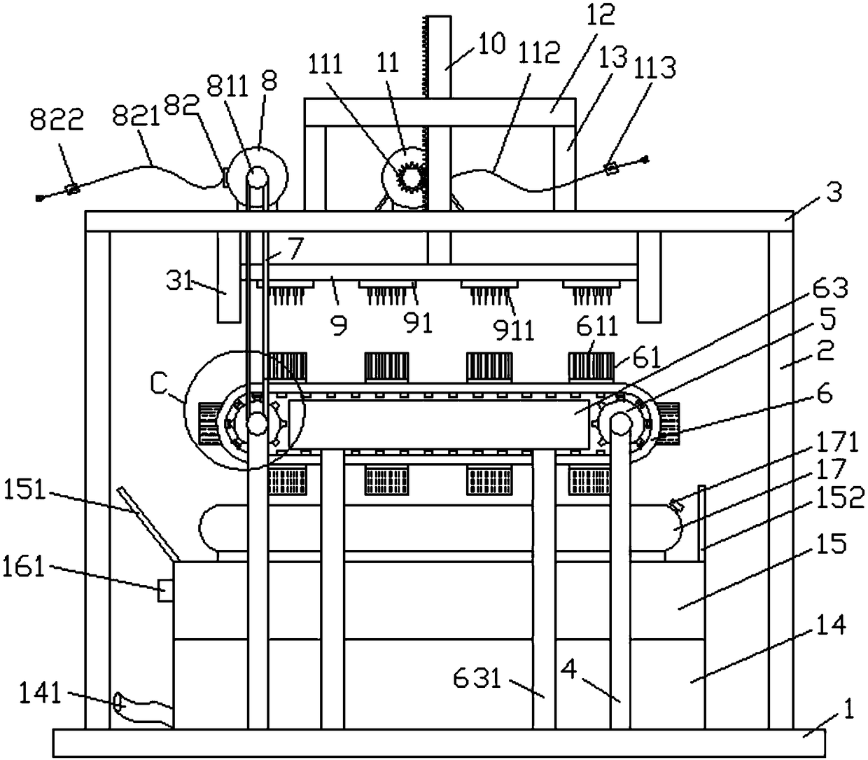 Fish body segment cutting and washing device based on freshwater fish processing