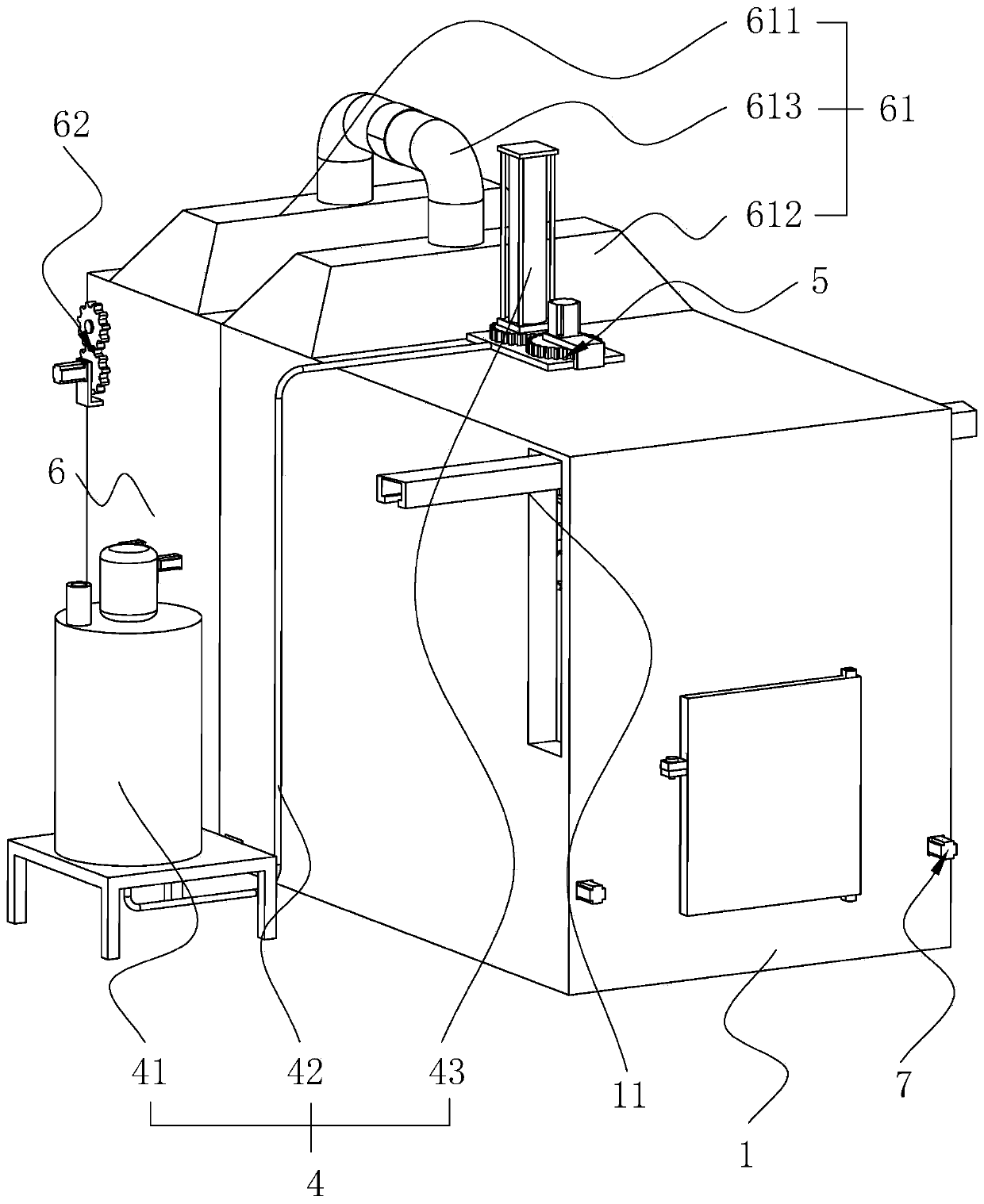 Paint spraying equipment for motor shell