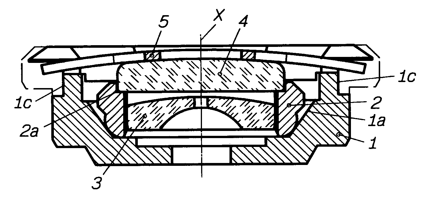 Shock-absorbing bearing for timepiece