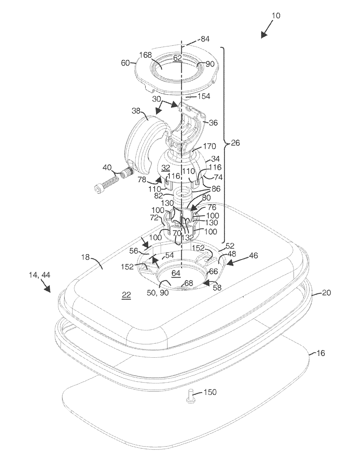 Ball-and-socket joint module for mirror head