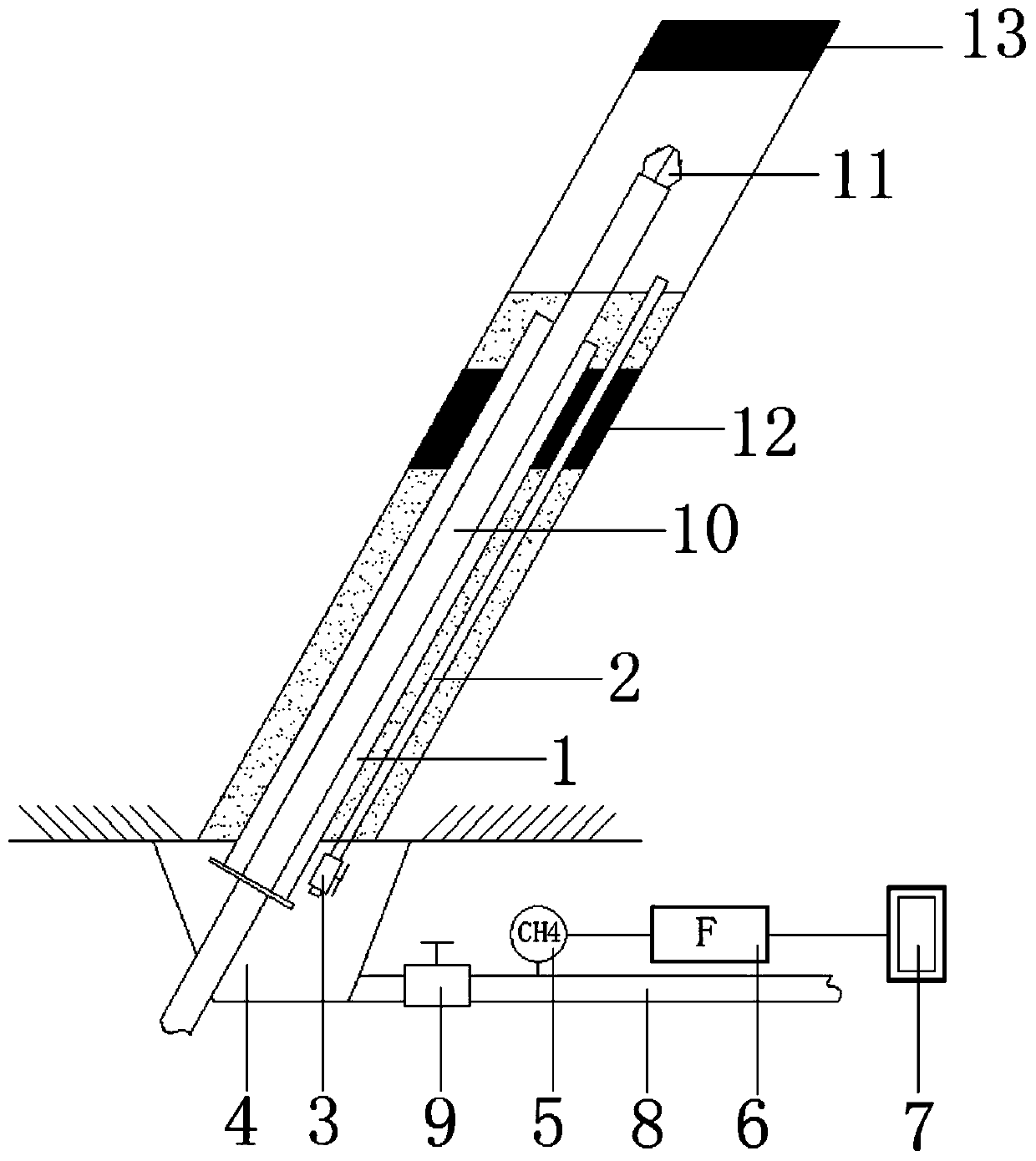 Device and method for determining stratum level of overlying overlying strata reserved gas stratum