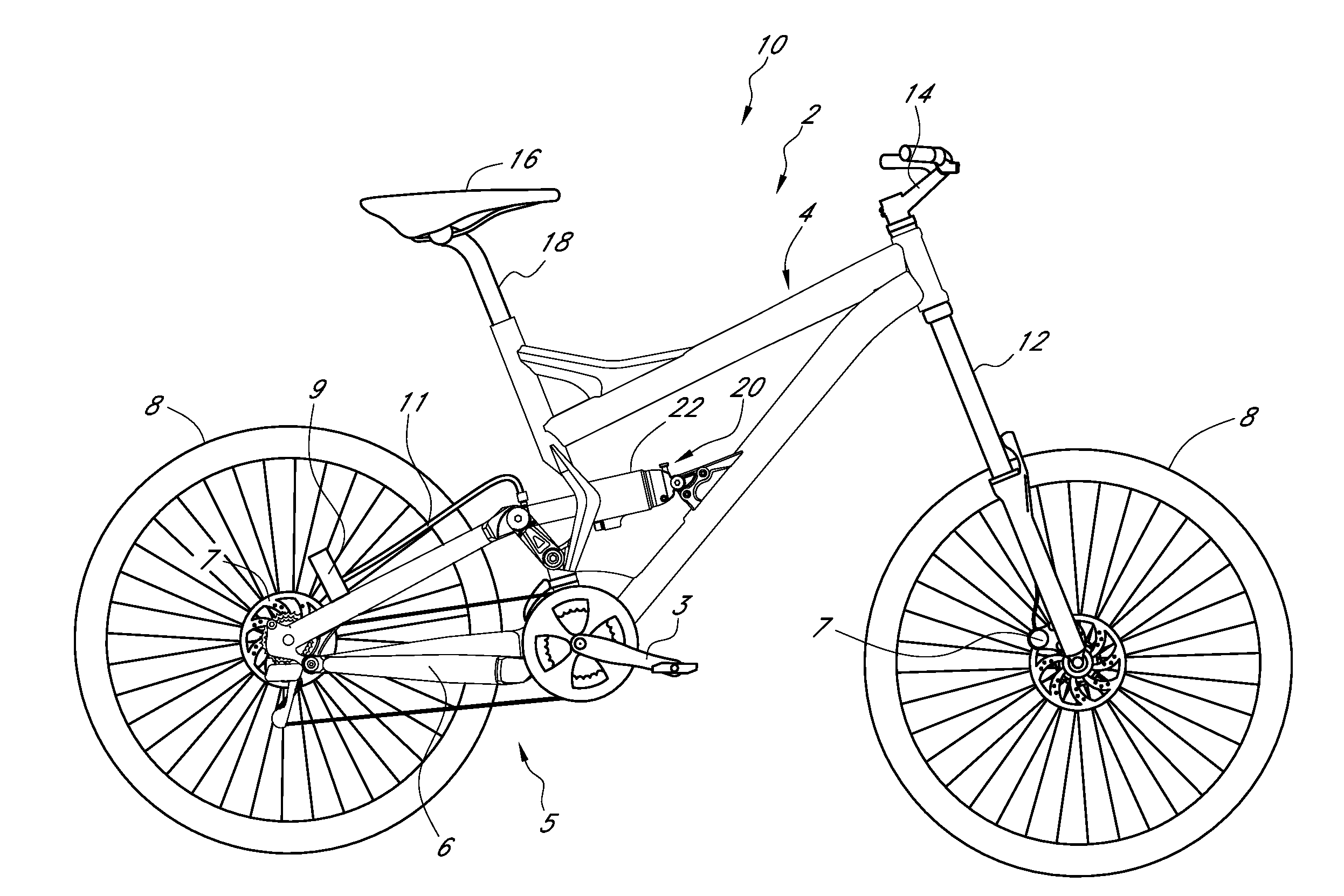 Bicycle with suspension