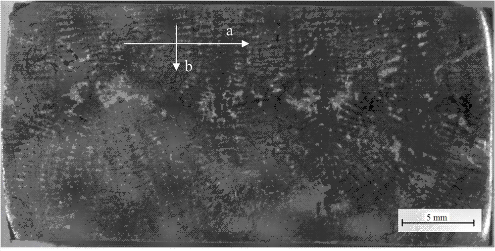 Method for measuring interval of continuous casting blank dendritic crystal with manganese steel