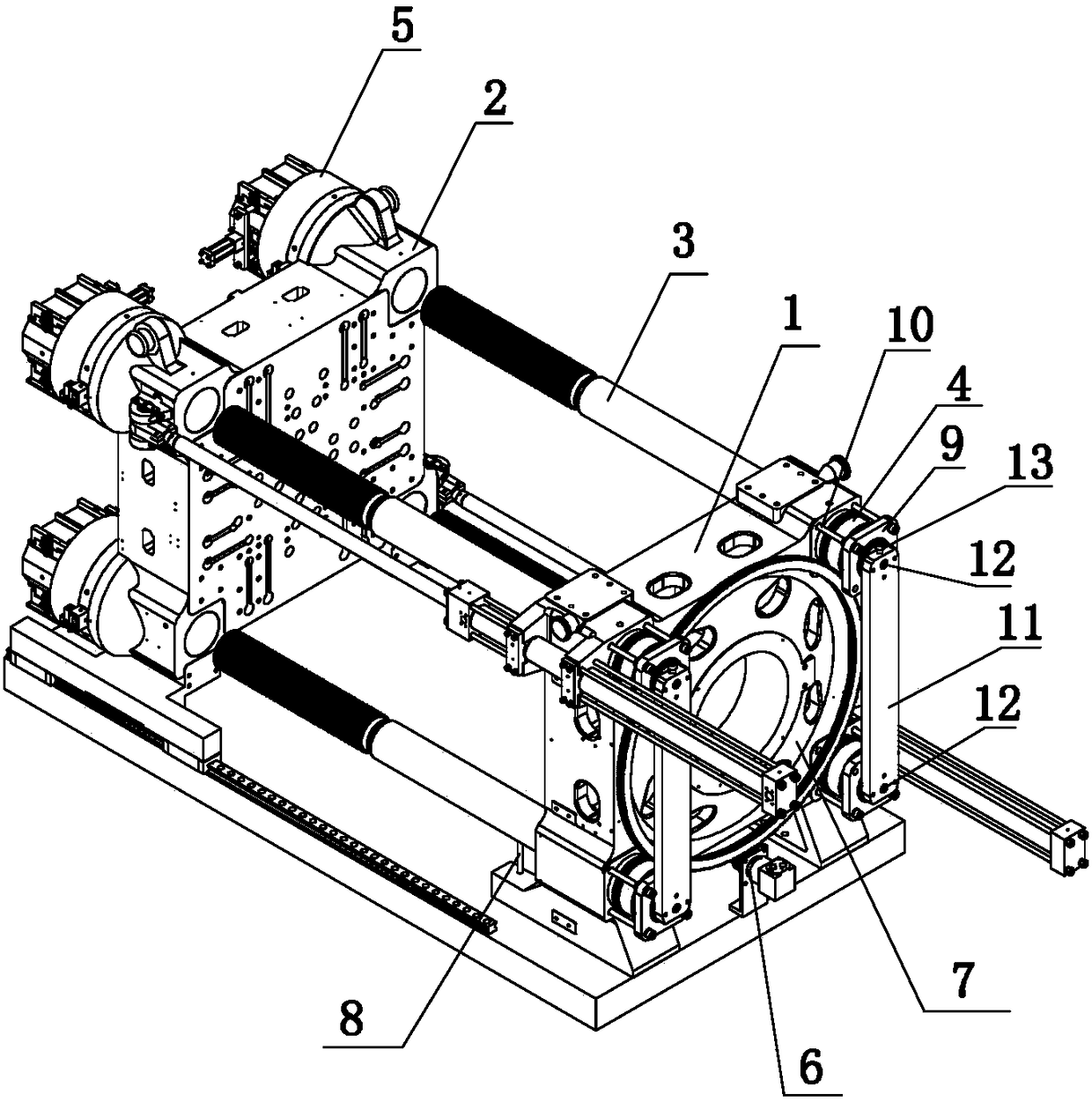 High-rigidity two-plate die locking mechanism