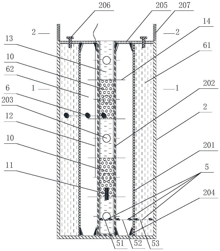 Water-air combined medium non-coupled rapid explosive charging device for tunnel extra-large cross section deep-hole rock blasting fragmentation