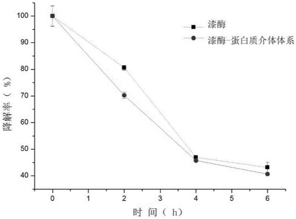 Method for treatment of water pollutants by protein mediator based immobilized laccase