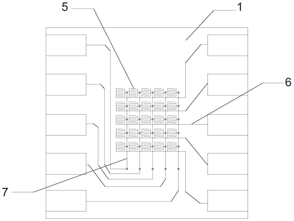 A kind of interdigitated large-area flexible array sensor and its preparation method