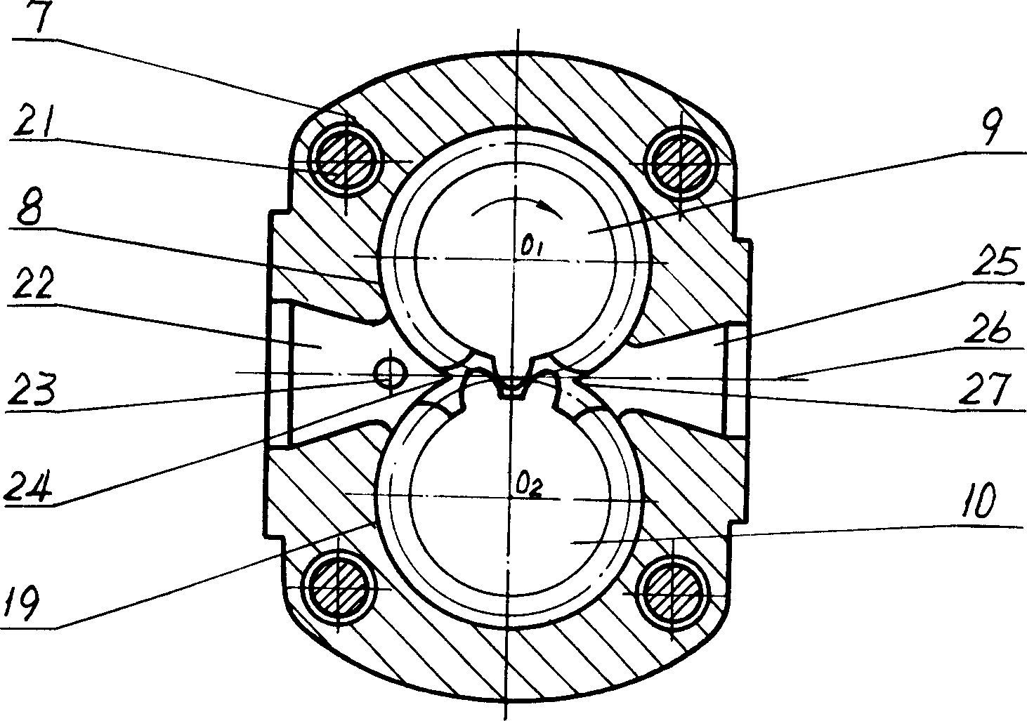 Axial housing type gear pump mounted with rolling bearing and gear motor