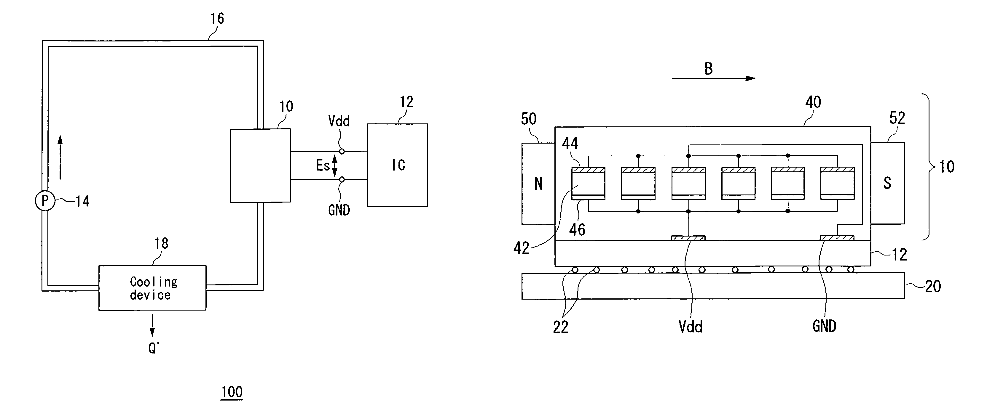 Power supply system employing conductive fluid