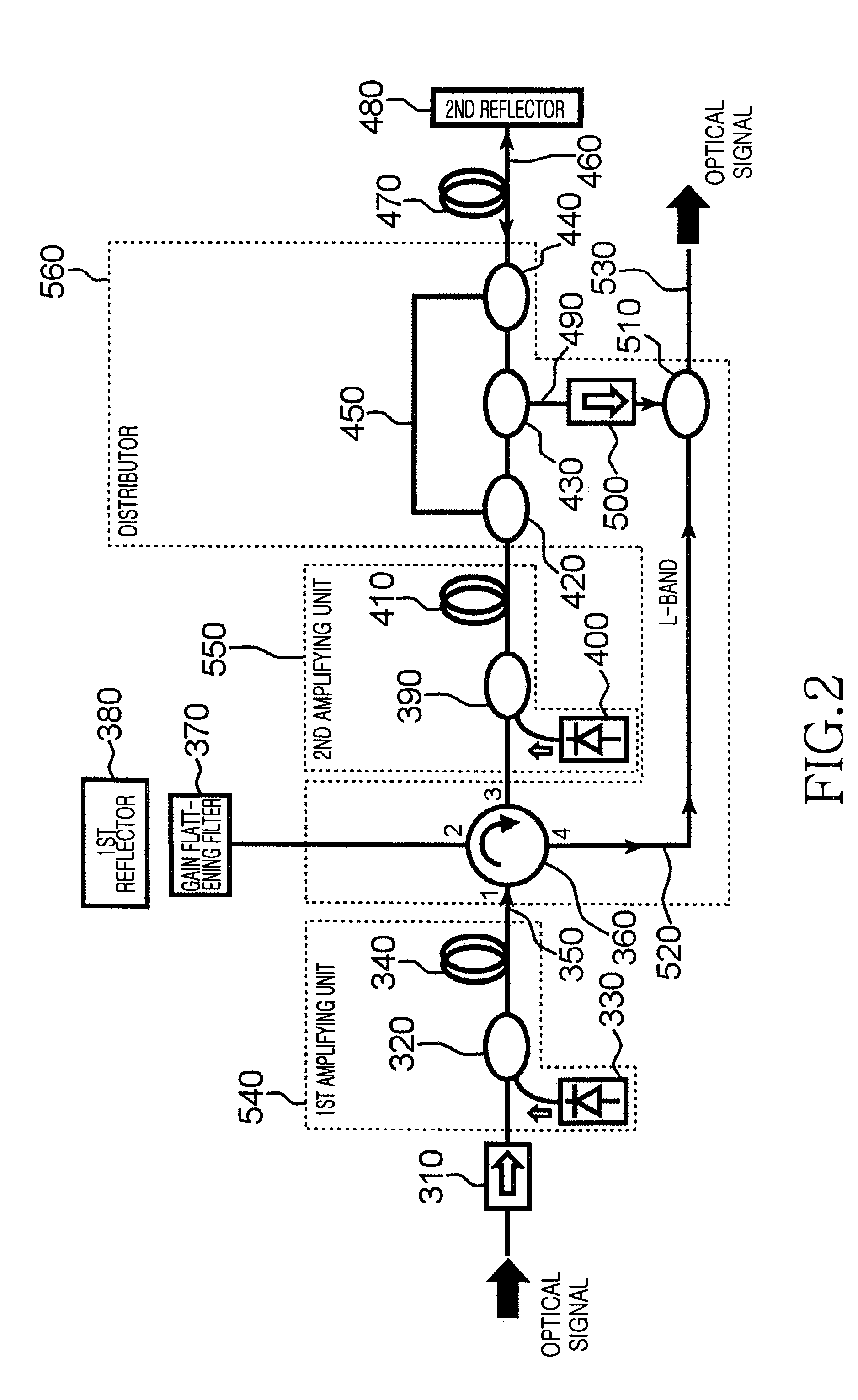 Wide band optical fiber amplifier