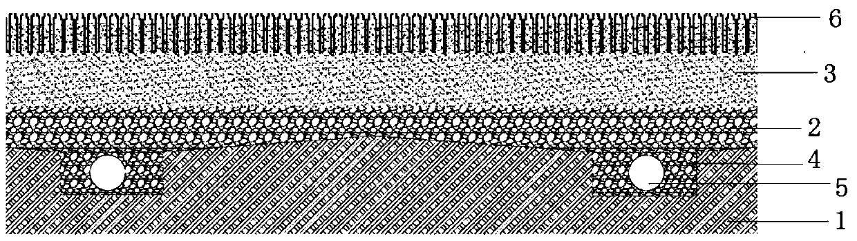 Environment-friendly cavernous body artificial turf and construction method thereof