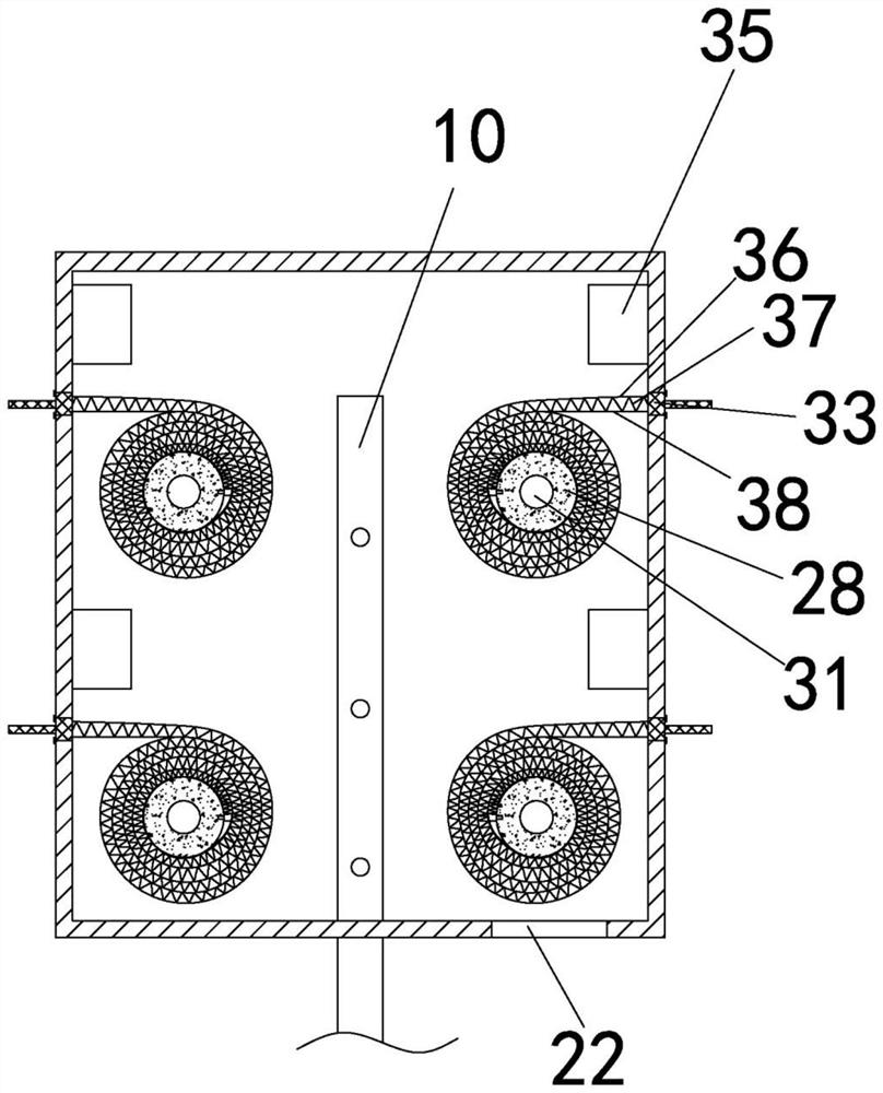 A segmented water inlet membrane treatment device