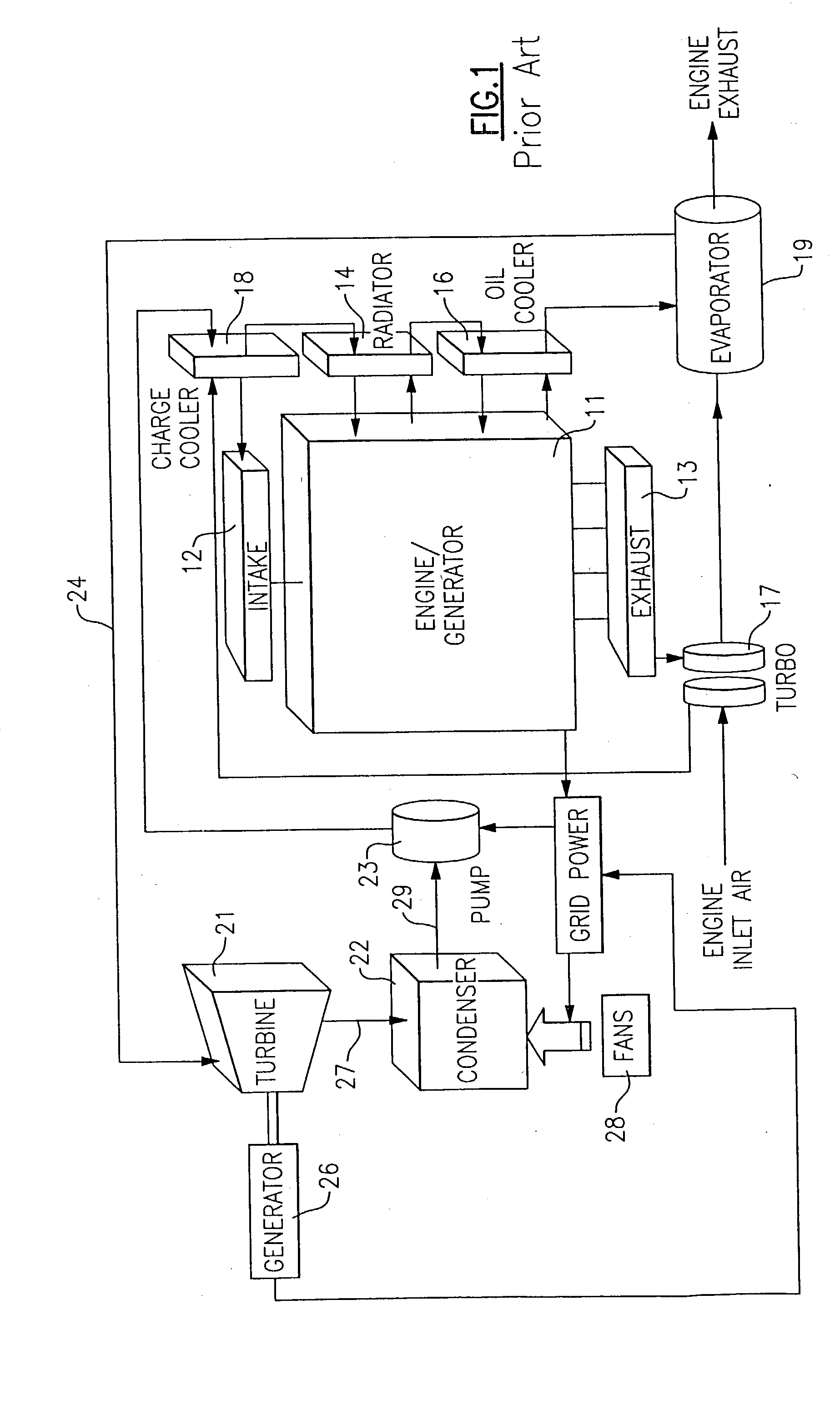 Organic rankine cycle system for use with a reciprocating engine