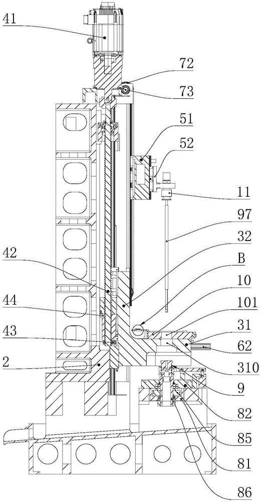 Spiral pull-up type broaching machine