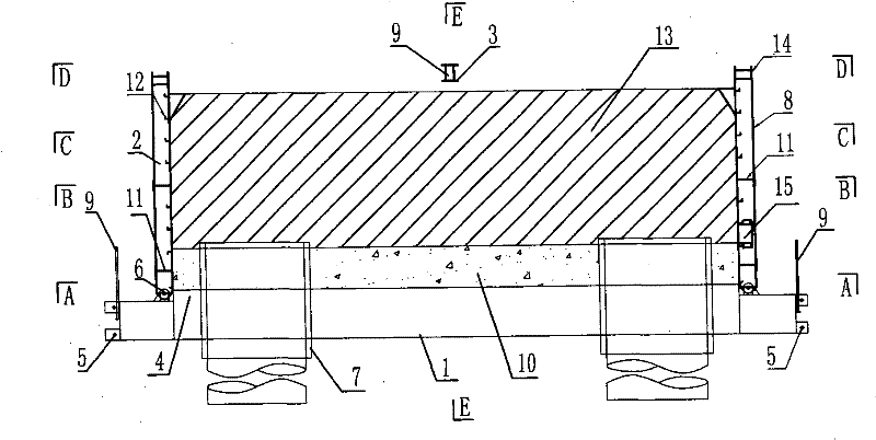 Construction method of marine self-floating type steel soleplate single-wall suspension box cofferdam and single-wall suspension box cofferdam