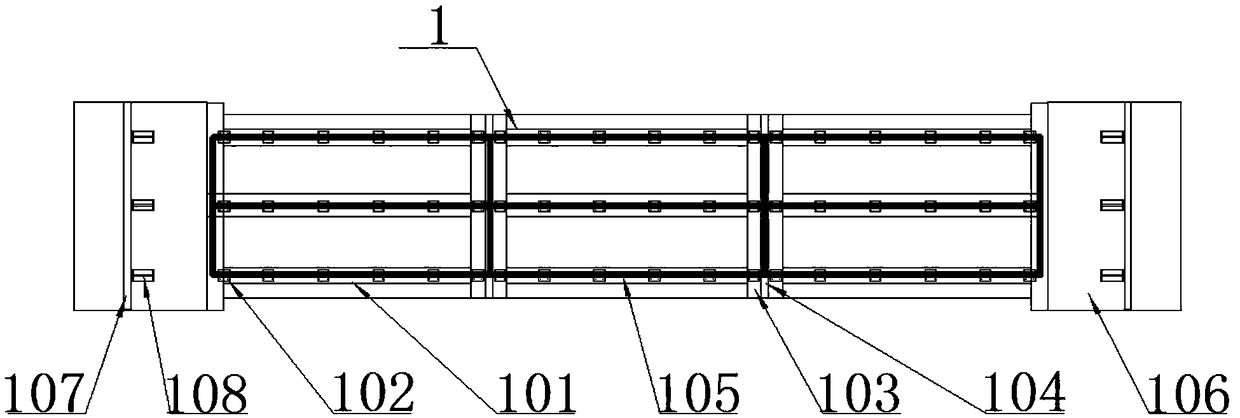 Prestress joint production line for producing concrete slabs and concrete beams