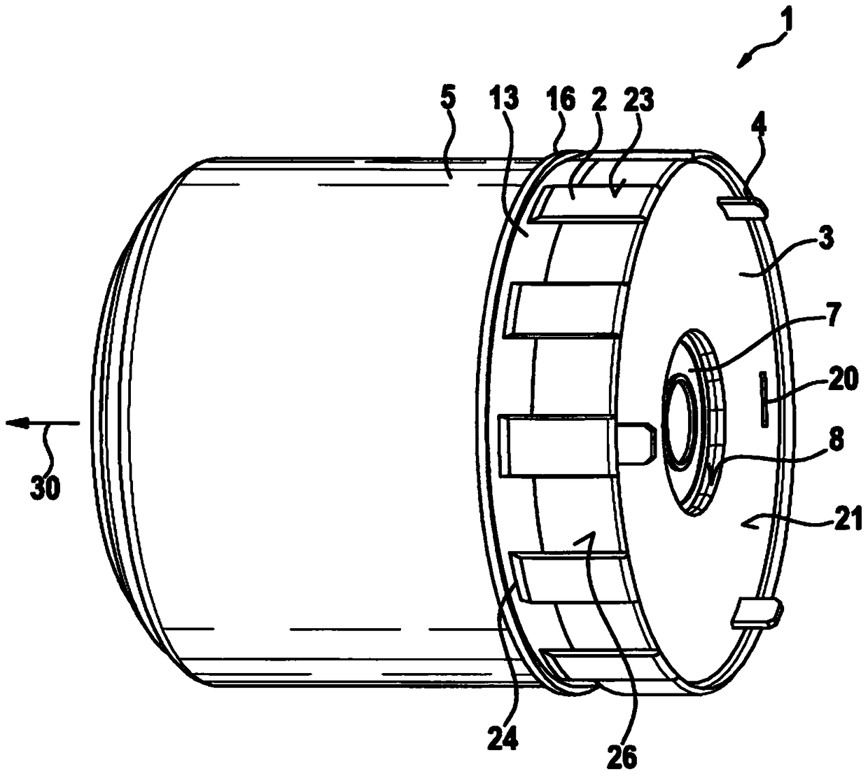 Electric machine stator extending concentrically around a central axis and method for manufacturing the electric machine