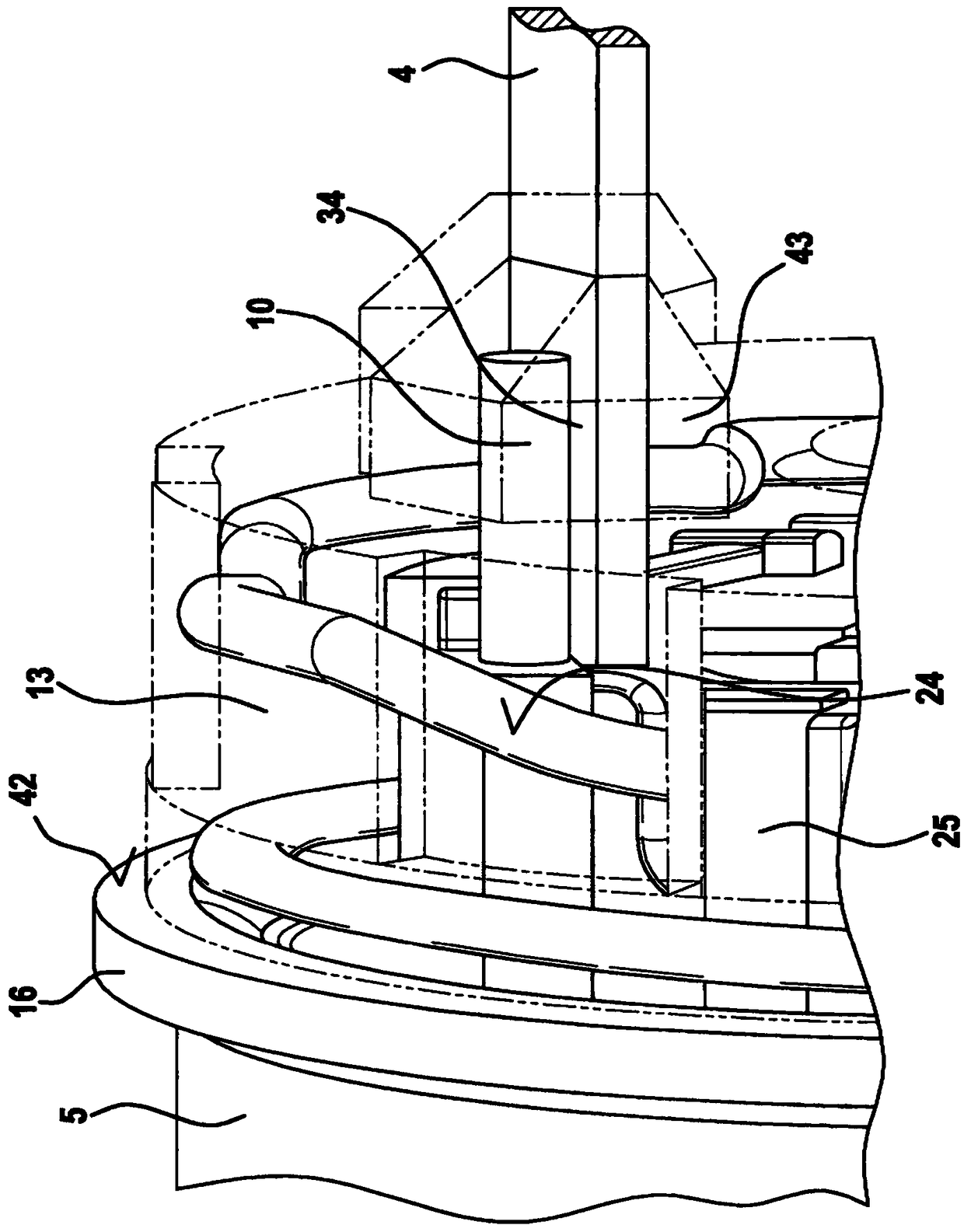 Electric machine stator extending concentrically around a central axis and method for manufacturing the electric machine