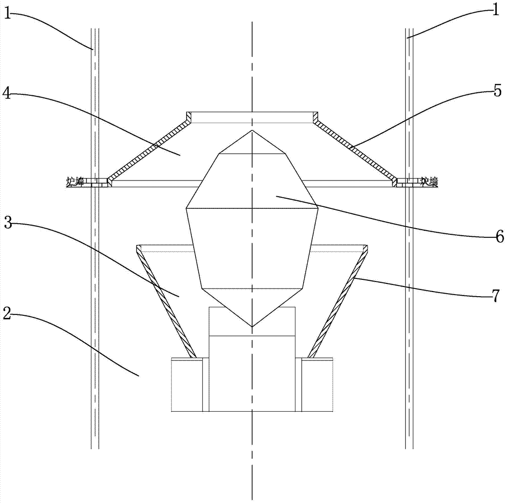 A combustion device for improving the thermal efficiency of a large thermal power coal-fired boiler