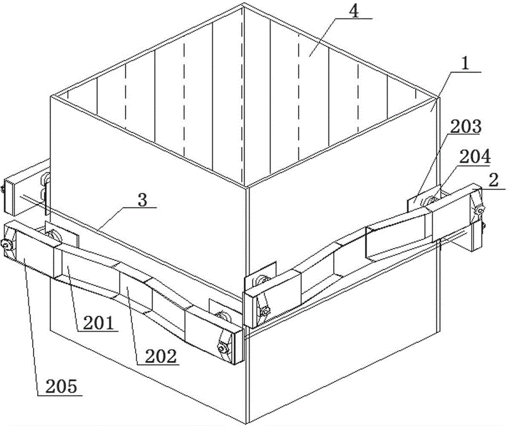 Flexible reinforcing system of concrete column formworks and concrete column construction method