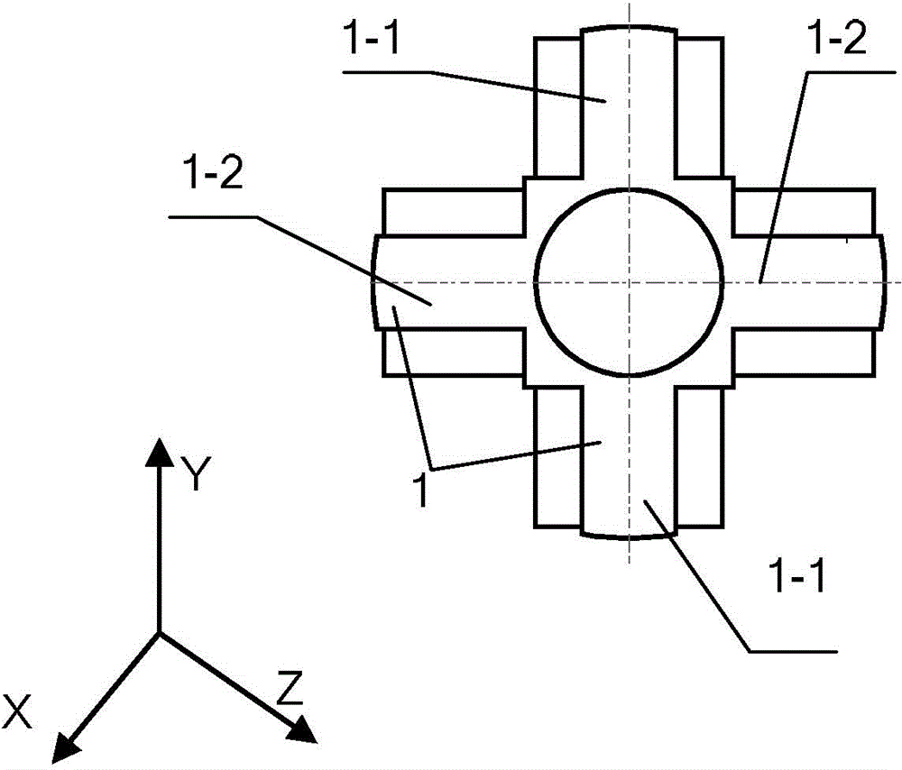 Cross-shaped section beam type paster double-foot ultrasonic motor vibrator