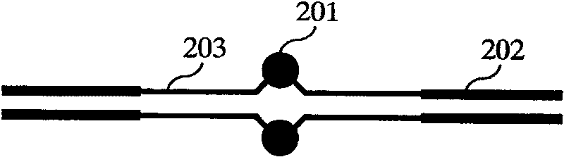 Transmission line used for internal circuit test point