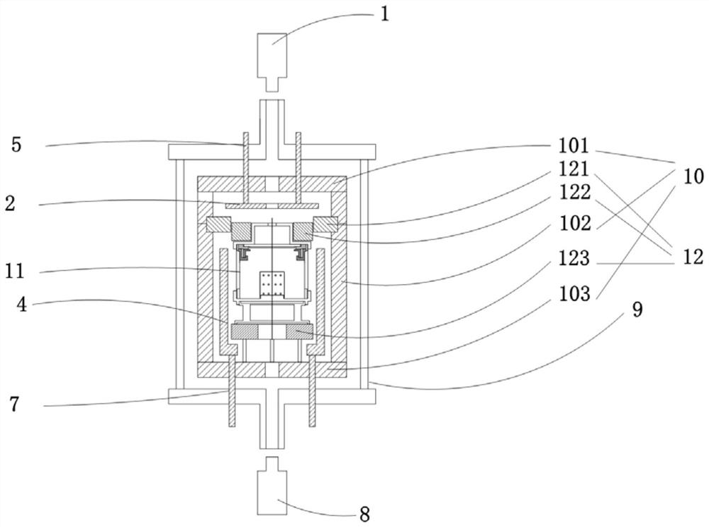 Graphite thermal-field single crystal growth device for preparing silicon carbide crystals