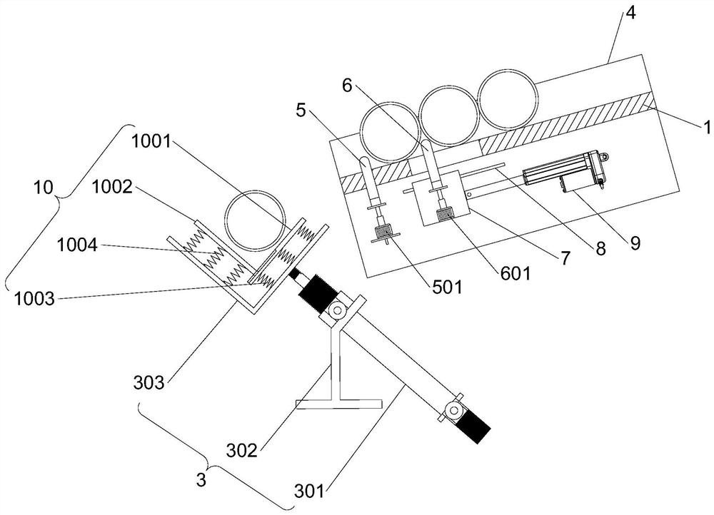 Auxiliary device for steel pipe machining