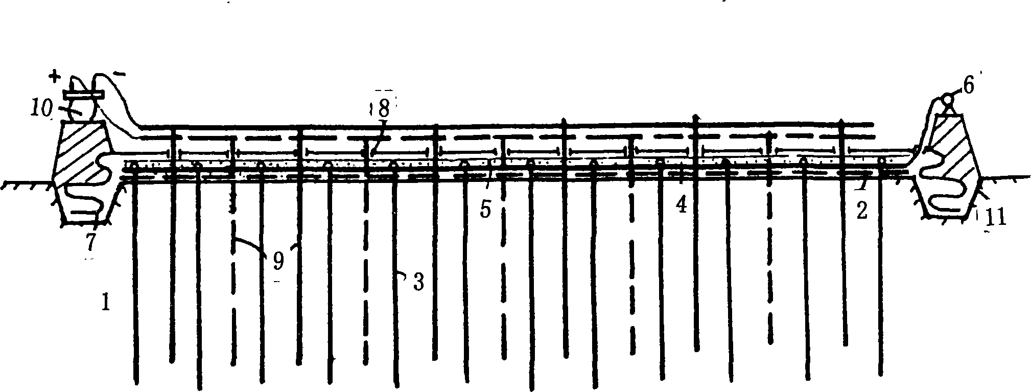 Soft groundsill fastening method based on vacuum electroosmosis composite preloading method