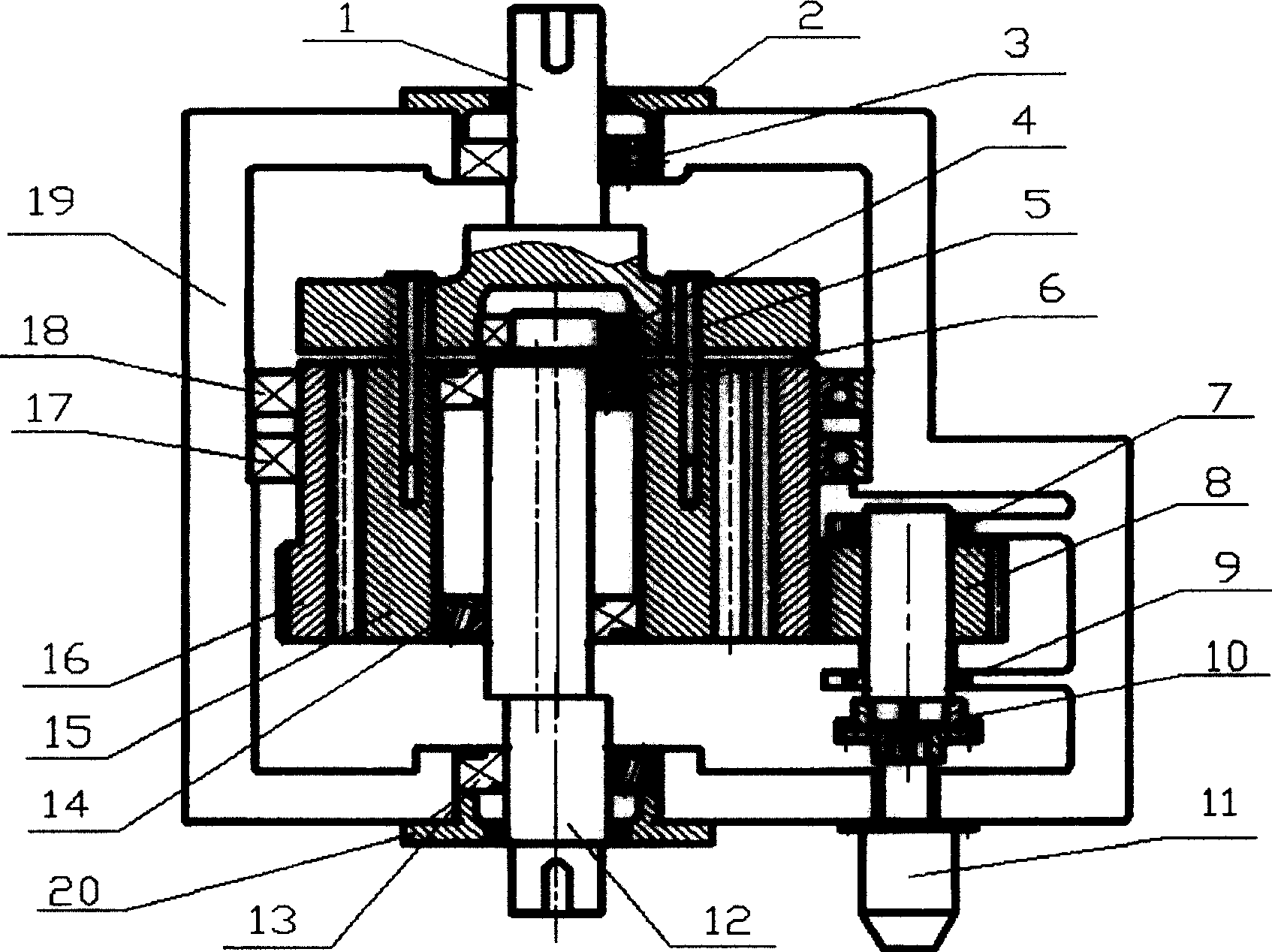 Small teeth number difference planet gear stepless speed variator