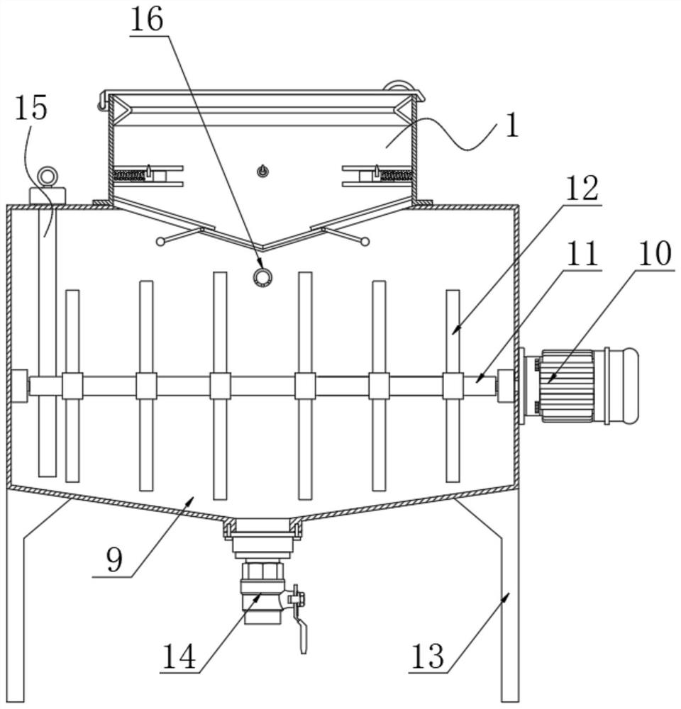 Limestone powder blanking anti-blocking dust-suppression device and limestone powder size mixing device