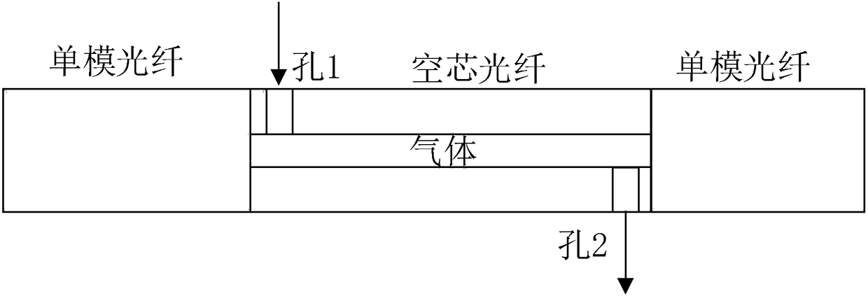 Gas sensor and method for detecting changes in concentration of sulfur dioxide gas