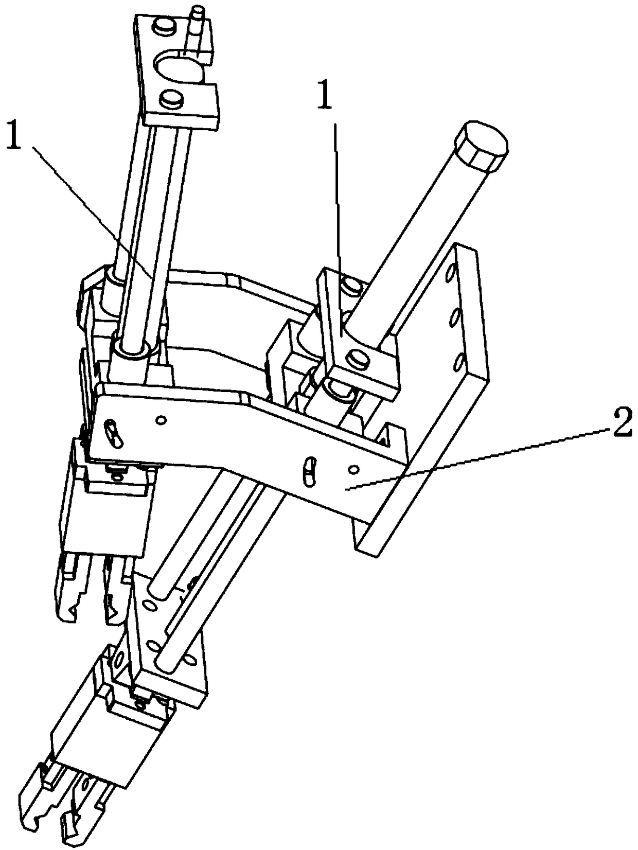 Feeding and discharging mechanical arm of stair forming grinding machine