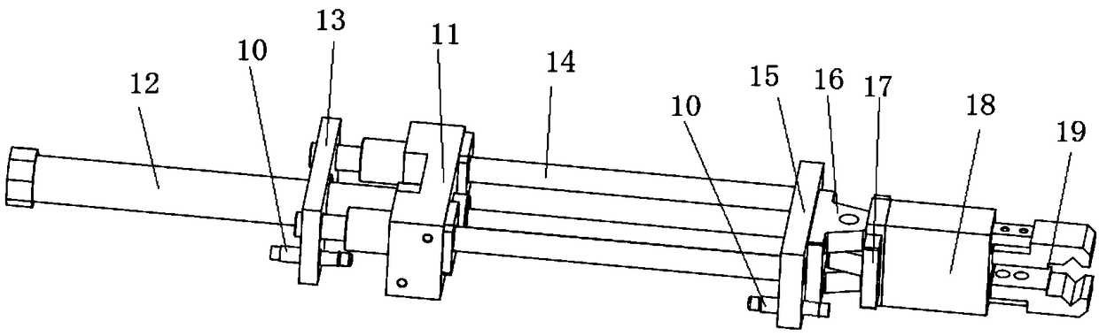 Feeding and discharging mechanical arm of stair forming grinding machine