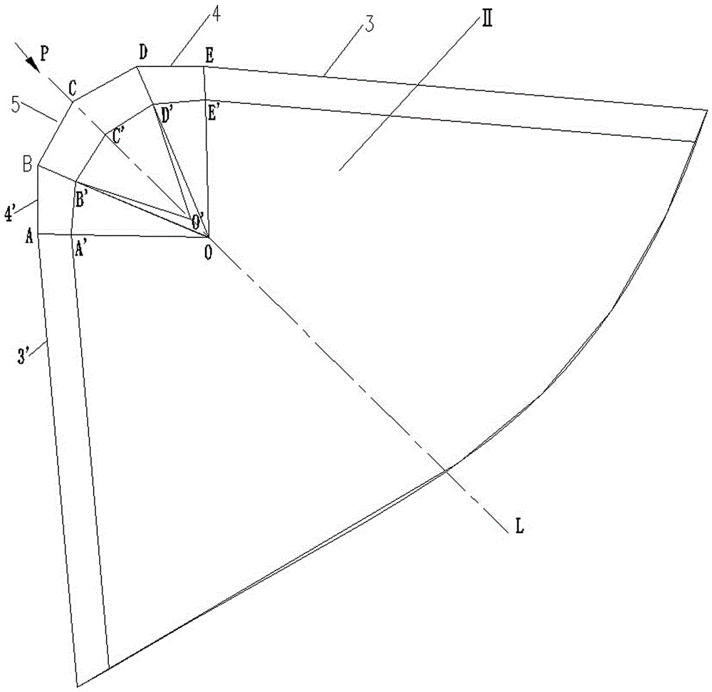 Turning blade variable in chamfered edge width and angle