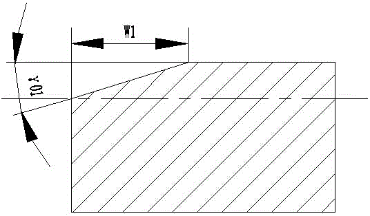 Turning blade variable in chamfered edge width and angle