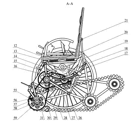 Mechanical self-powered wheelchair for walking up and down stairs