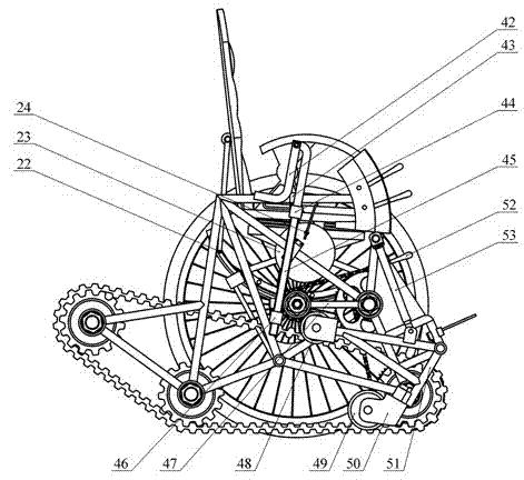 Mechanical self-powered wheelchair for walking up and down stairs