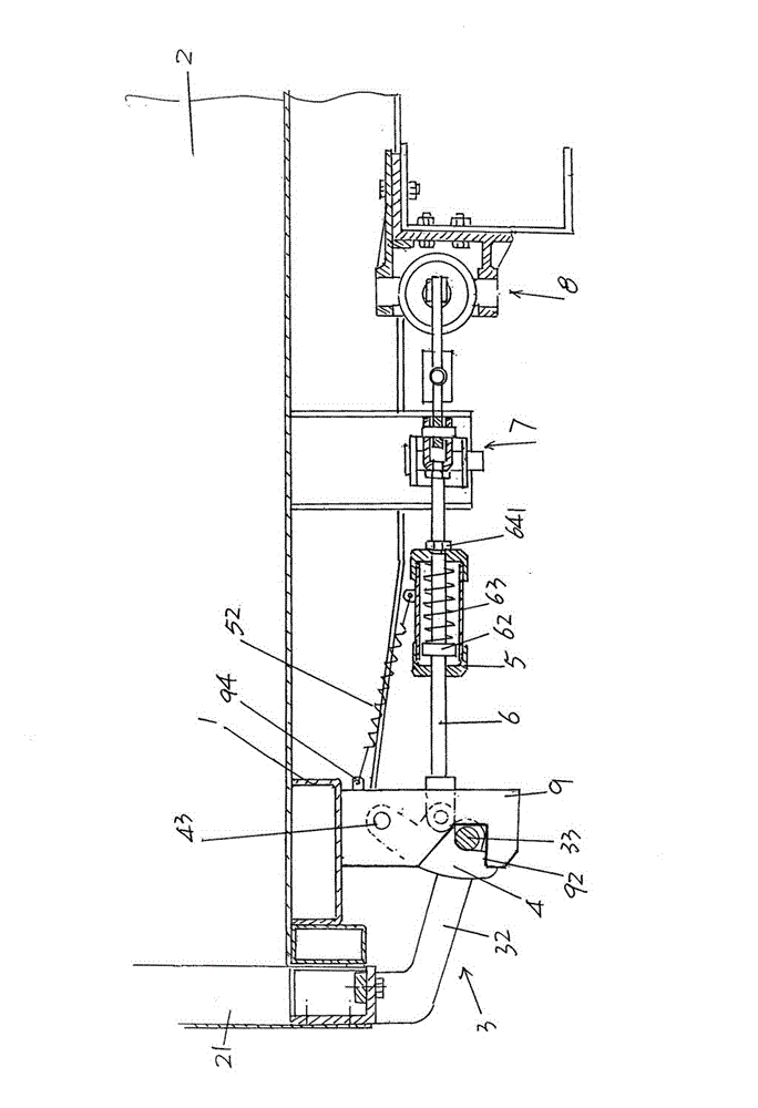 Compartment door locking mechanism of side-door compartment