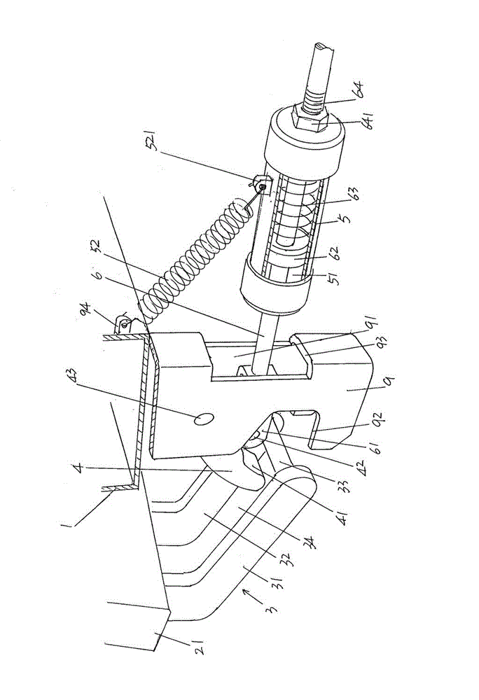 Compartment door locking mechanism of side-door compartment