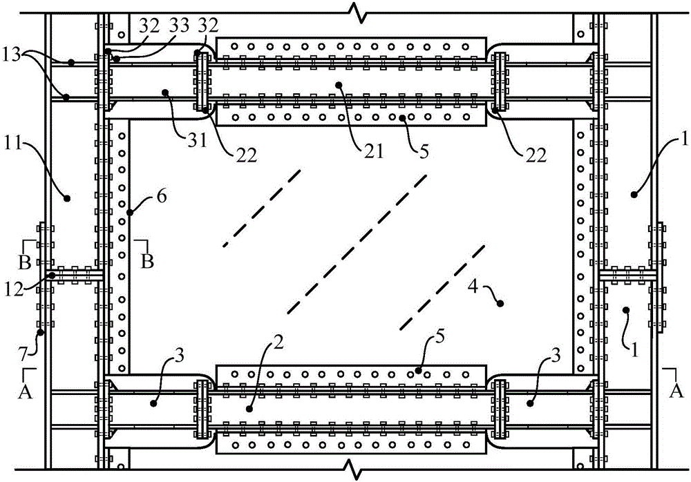 Fabricated steel frame and steel plate shear wall structure replaceable after earthquake